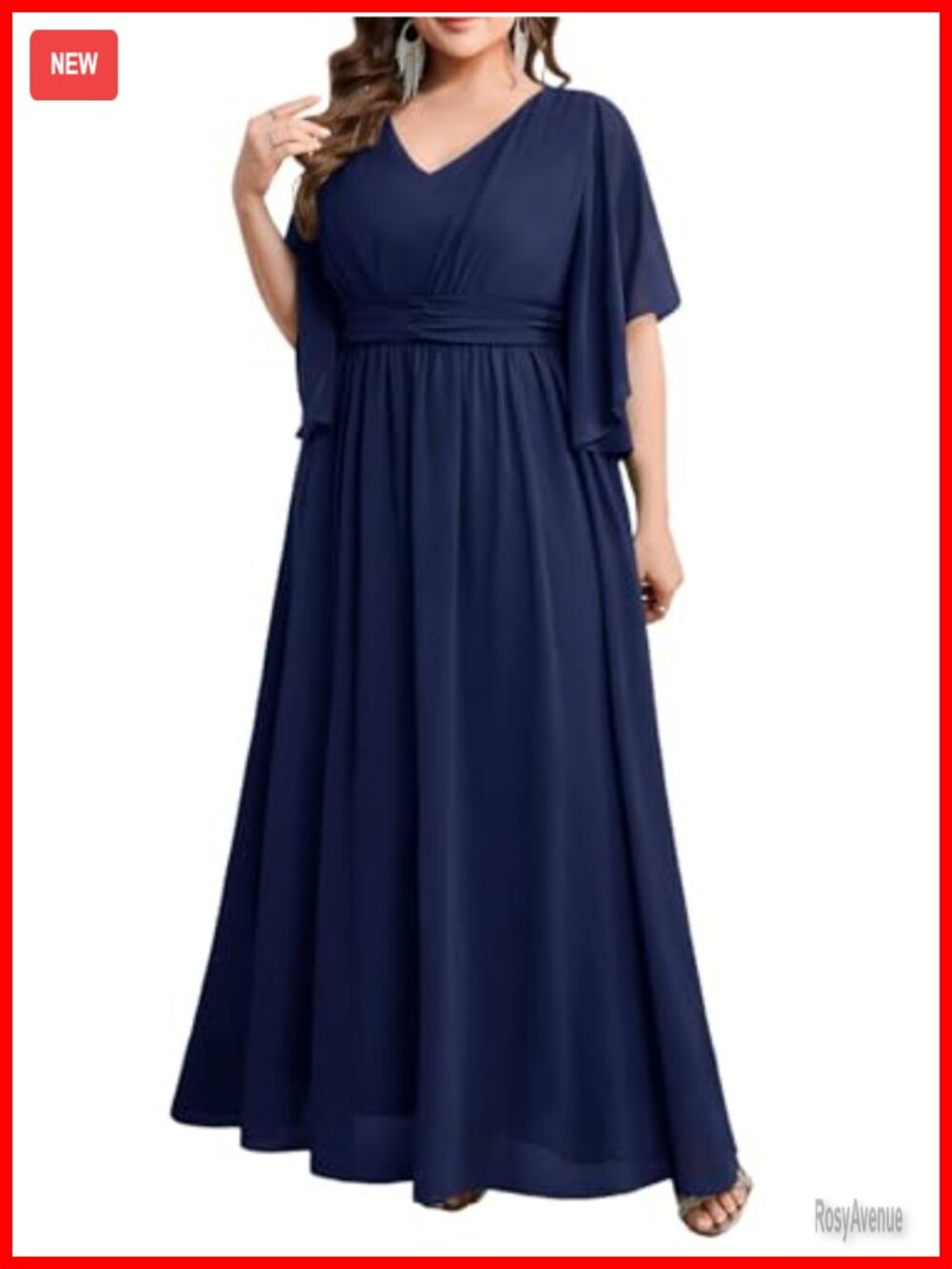 Plus Size Chiffon A Line Maxi Dress Formal Bridesmaid Wedding Guest Gown
